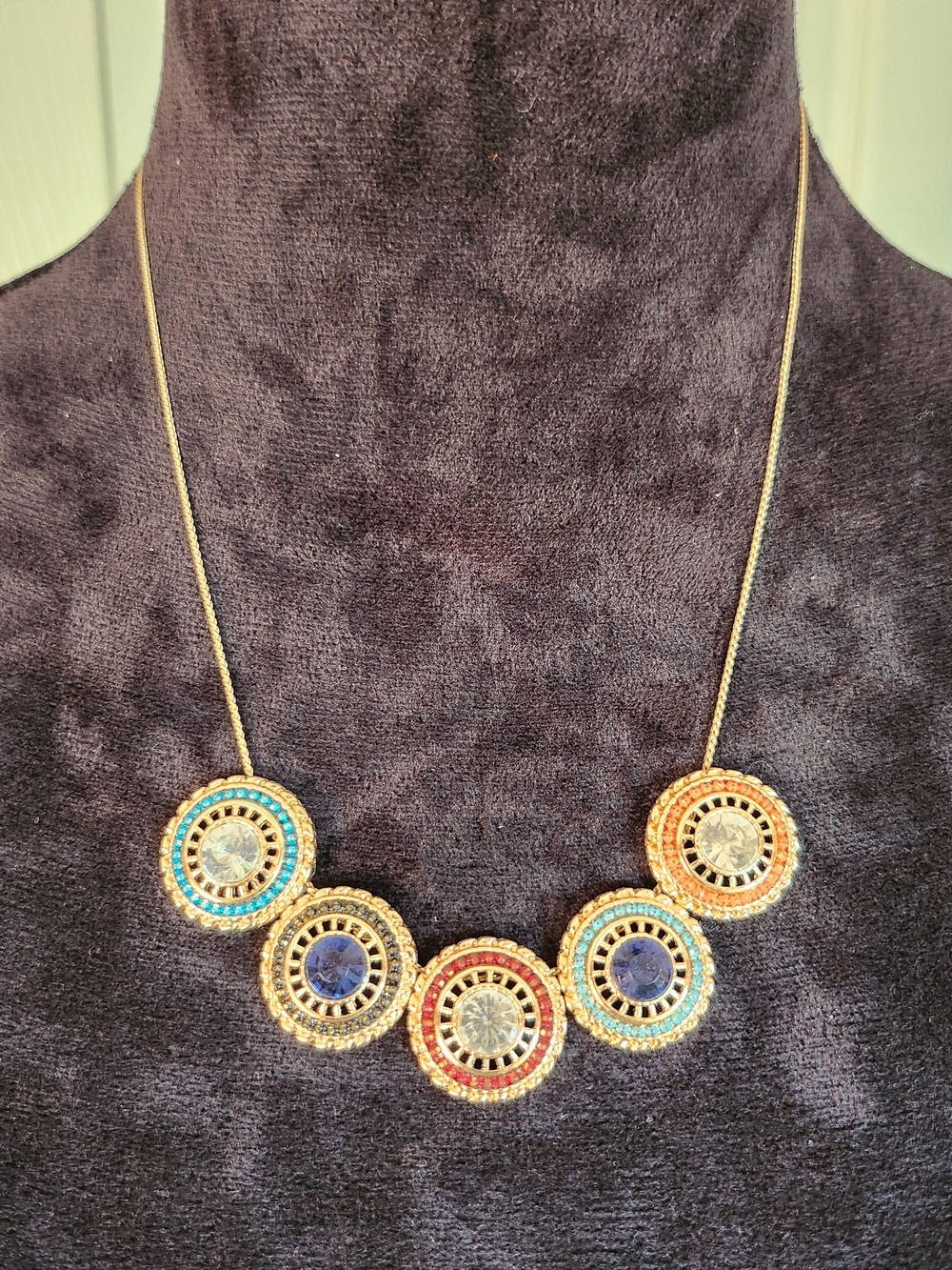 Vintage AVON Gold-Tone Multistone Necklace
